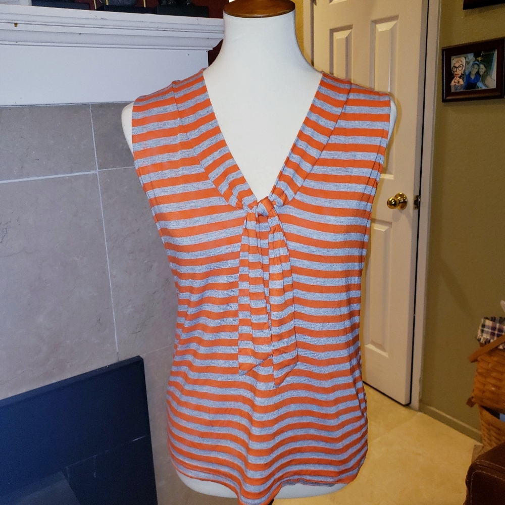 Wurl striped Top Neckline Tie size large